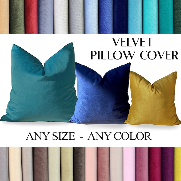 Velvet Pillow Cover with 32 Color Options, Soft Velvet Pillow Case, Velvet Throw Pillow, Velvet Cushion, Velvet Euro Sham Covers | Any SİZE