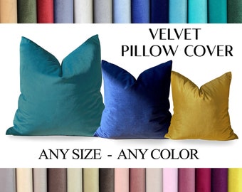 Velvet Pillow Cover with 32 Color Options, Soft Velvet Pillow Case, Velvet Throw Pillow, Velvet Cushion, Velvet Euro Sham Covers | Any SİZE