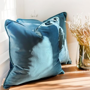 Velvet Pillow with Personalized Piping - Piped Edge Pillow Cover -Throw Pillow with Cording -Pillow Cover with Piping (Cover Only)