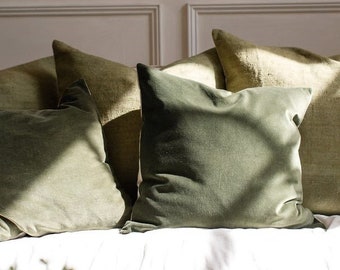 moss green pillow cases