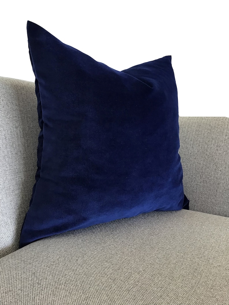 Navy Blue Velvet Cushion Cover Rich Navy Soft Velvet Pillow Etsy