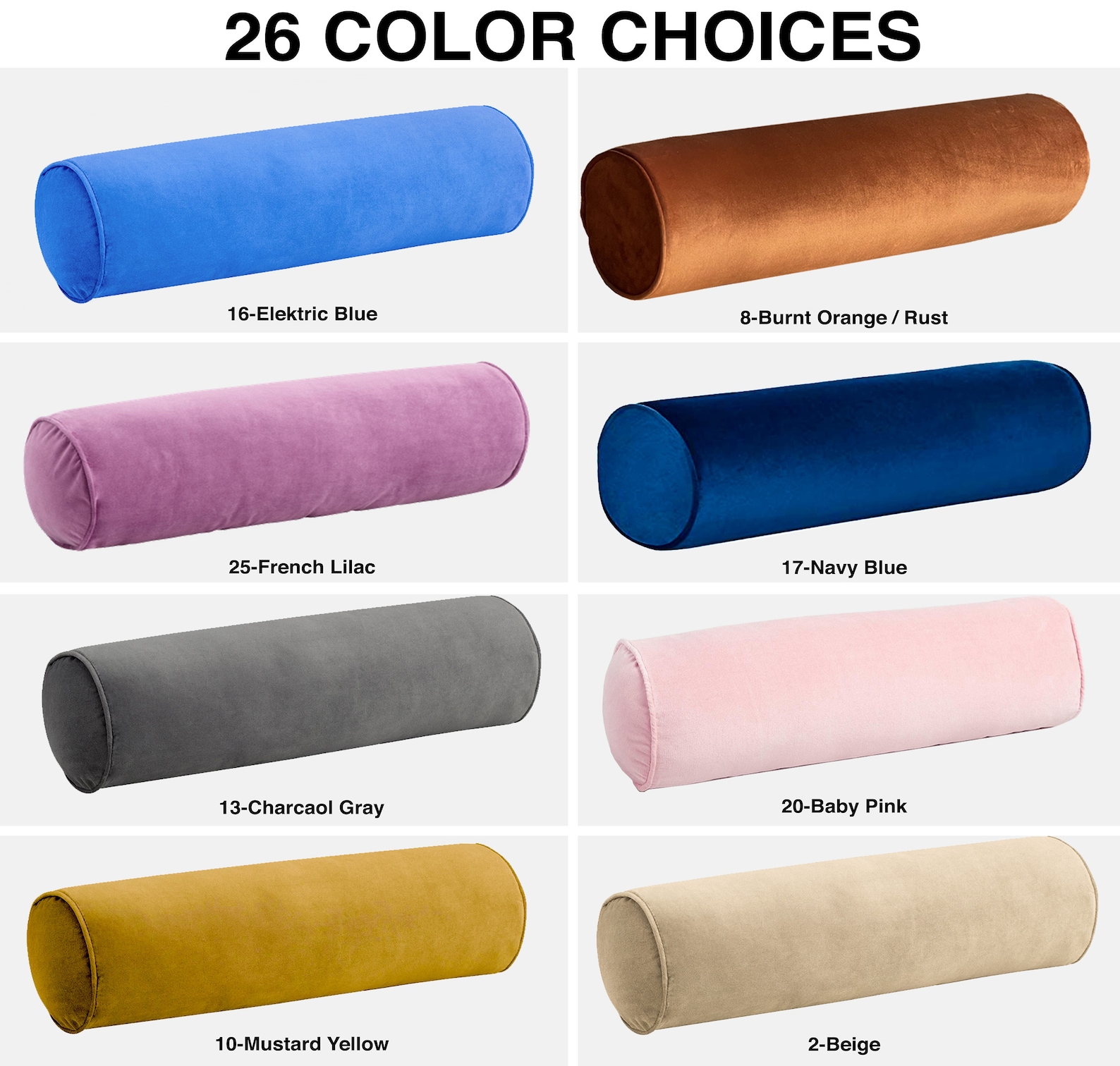 Extra Long Velvet Bolster Pillow Cover With Piping body Etsy