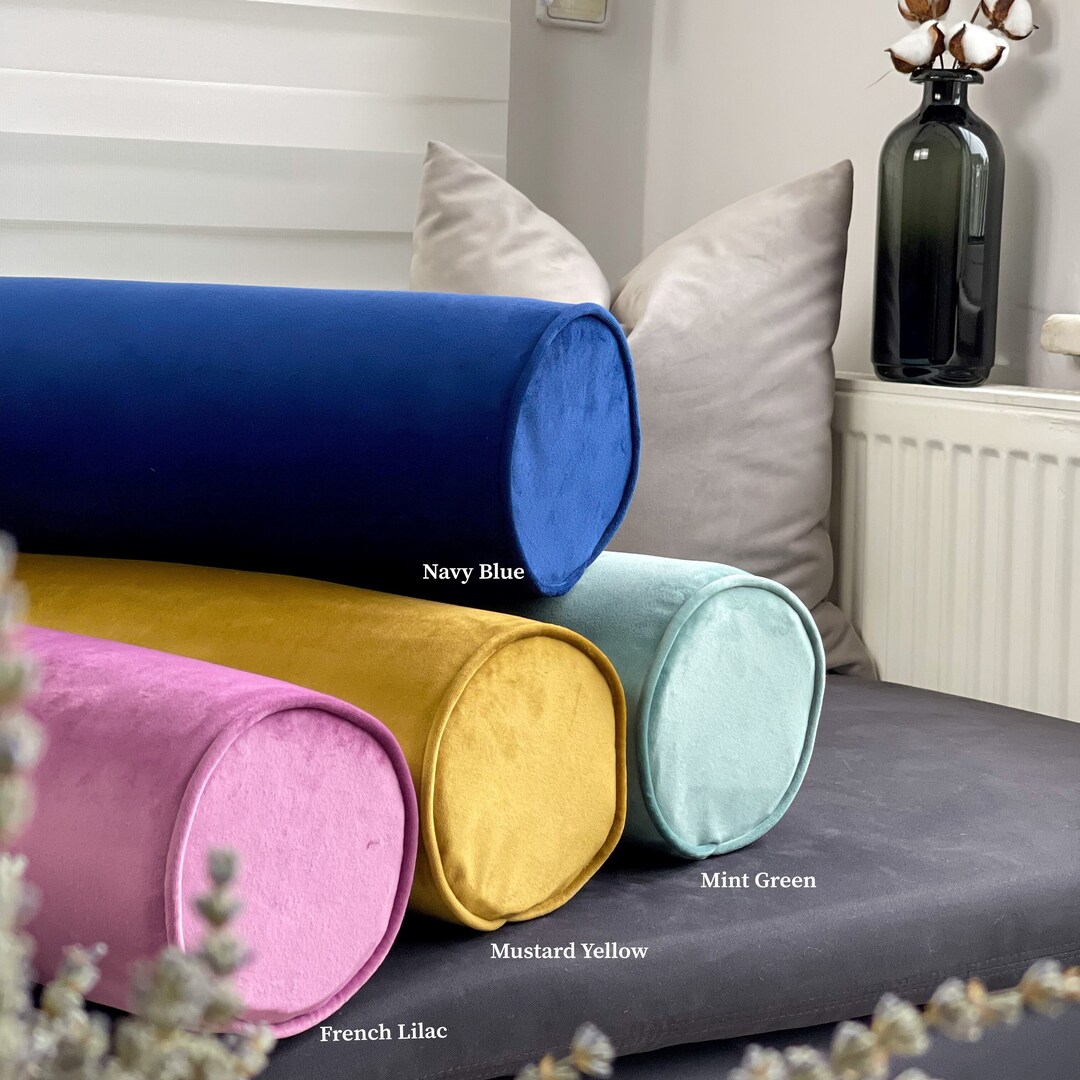 Luxury Velvet Bolster Throw Pillow Cover,cylindrical and Round Soft