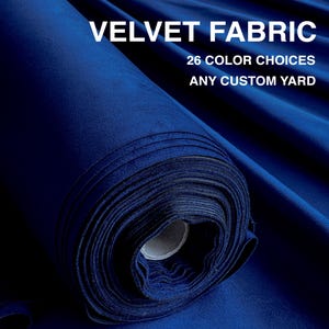 Navy Velvet Fabric by the Yard | 55&quot; Wide | *Upholstery Velvet Fabric for Lampshade *Fabric for Curtain *Chair Fabric *Sofa Cushion Fabric