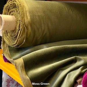 Green Velvet Upholstery Fabric * Plain Classic Velvet Fabric by the Yard, 55&#39;&#39; Wide Premium Velvet Fabric for Sofa Chair Curtain Furniture
