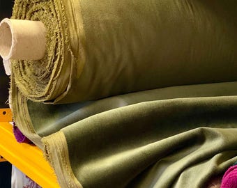 Green Velvet Upholstery Fabric * Plain Classic Velvet Fabric by the Yard, 55'' Wide Premium Velvet Fabric for Sofa Chair Curtain Furniture