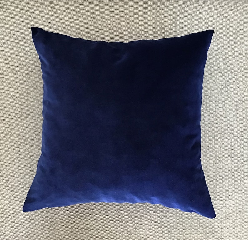 Navy Blue Velvet Cushion Cover Rich Navy Soft Velvet Pillow Etsy
