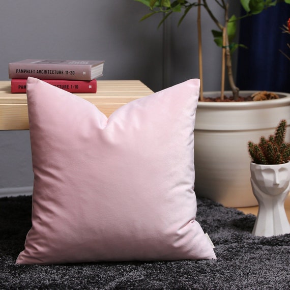 Baby Pink Velvet Pillow Cover Solid Pillow Cover Decorative Pink