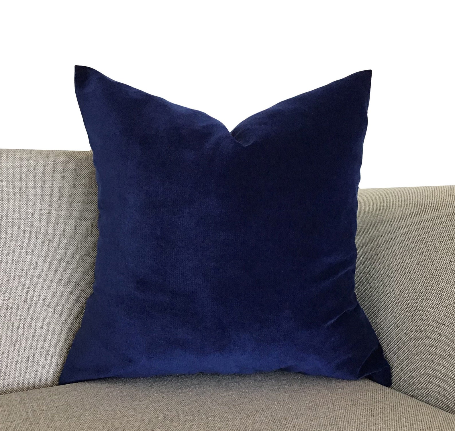 Navy Blue Velvet Cushion Cover Rich Navy Soft Velvet Pillow Etsy