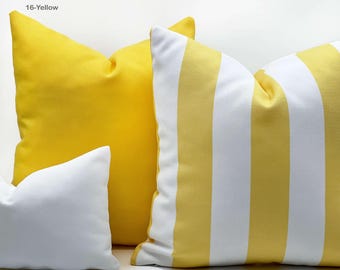 Gele kussensloop voor buiten * Gele kussensloop met meerdere strepen 44 kleuren buitenkussen, stranddecor buiten Zitplaatsen kustdecor