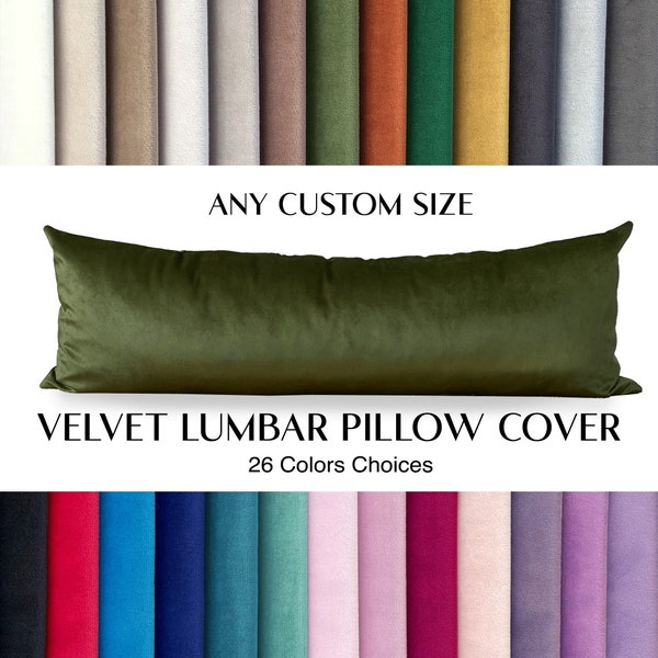 Oversized Velvet Lumbar Pillow Cover *All Custom Size Body Pillow *Long Lumbar Pillow *Custom Body pillow *Neck pillow *Headboard pillow