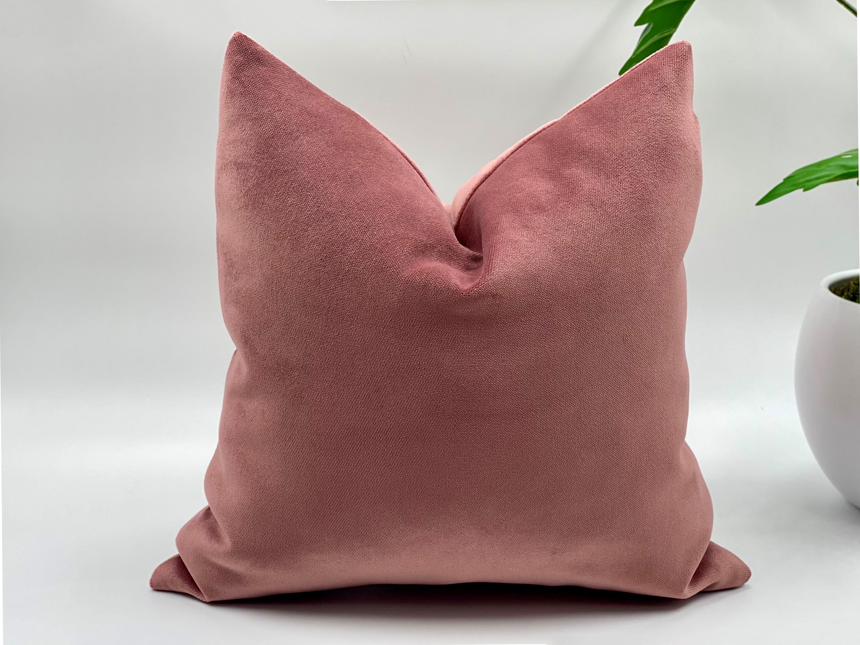 ダスティローズベルベット枕カバー • ダスティピンククッションカバー