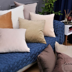 Apricot Velvet Throw Pillow Cover, All Size Pillows Custom, Made Pillow, Decorative Pillow Cover, Lumbar Velvet Cushion Cover, 20x20 More image 3