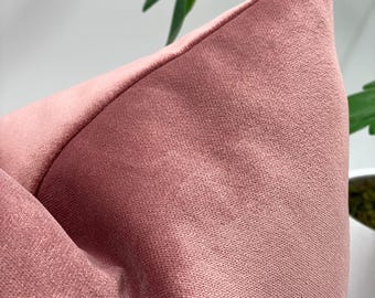 Funda de almohada de terciopelo rosa empolvado • Funda de cojín rosa empolvado • Cojín decorativo de terciopelo • 20x20 • Cojín de diseño • Cojín decorativo / Todos los tamaños