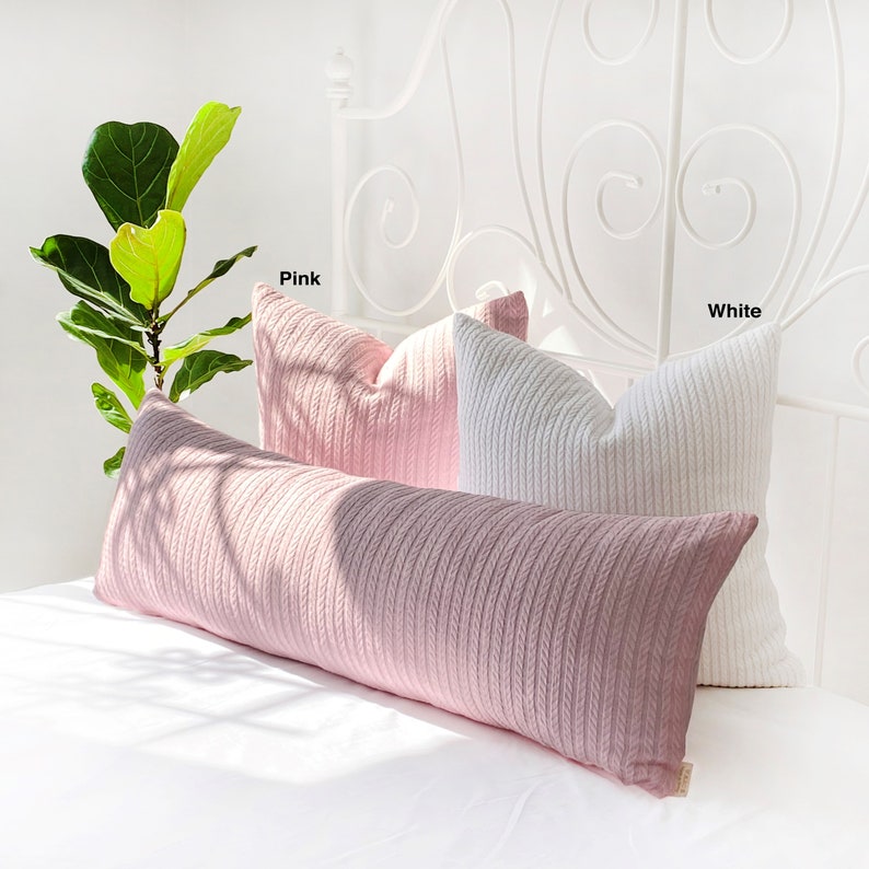 Terracotta Knit Pillow Cover extra Long Custom Lumbar Pillow Etsy
