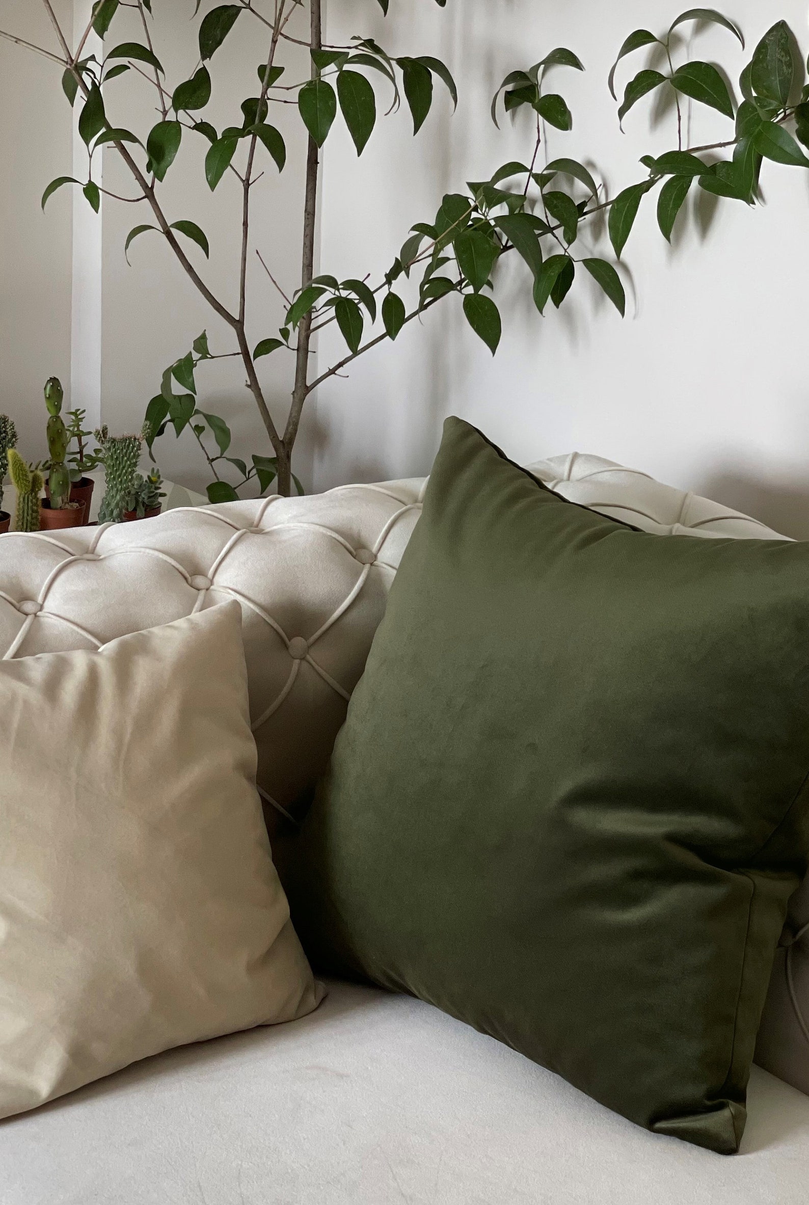 Moss Green Pillow Cover // Moss Green Velvet Pillow Cover // Etsy