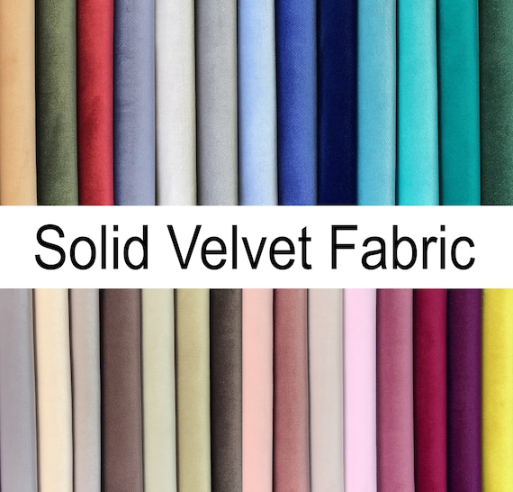 Solid Velvet Fabric 55'' Wide by the yard 100% dense woven Real Velvet Upholstery Velvet Fabric by the yard *Upholstery & Furnishing Fabric