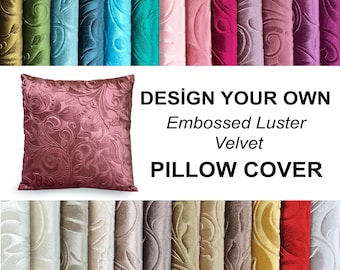 Floral Embossed Velvet Pillow Cover, Luxury Luster Throw Pillow