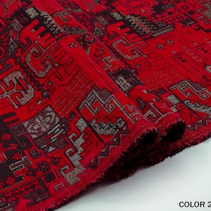 Kilim Upholstery fabric * Heavy fabric for Chair Sofa Headboard Pillow Rug By the yard Chenille Fabric Soft Furniture material Woven Fabric