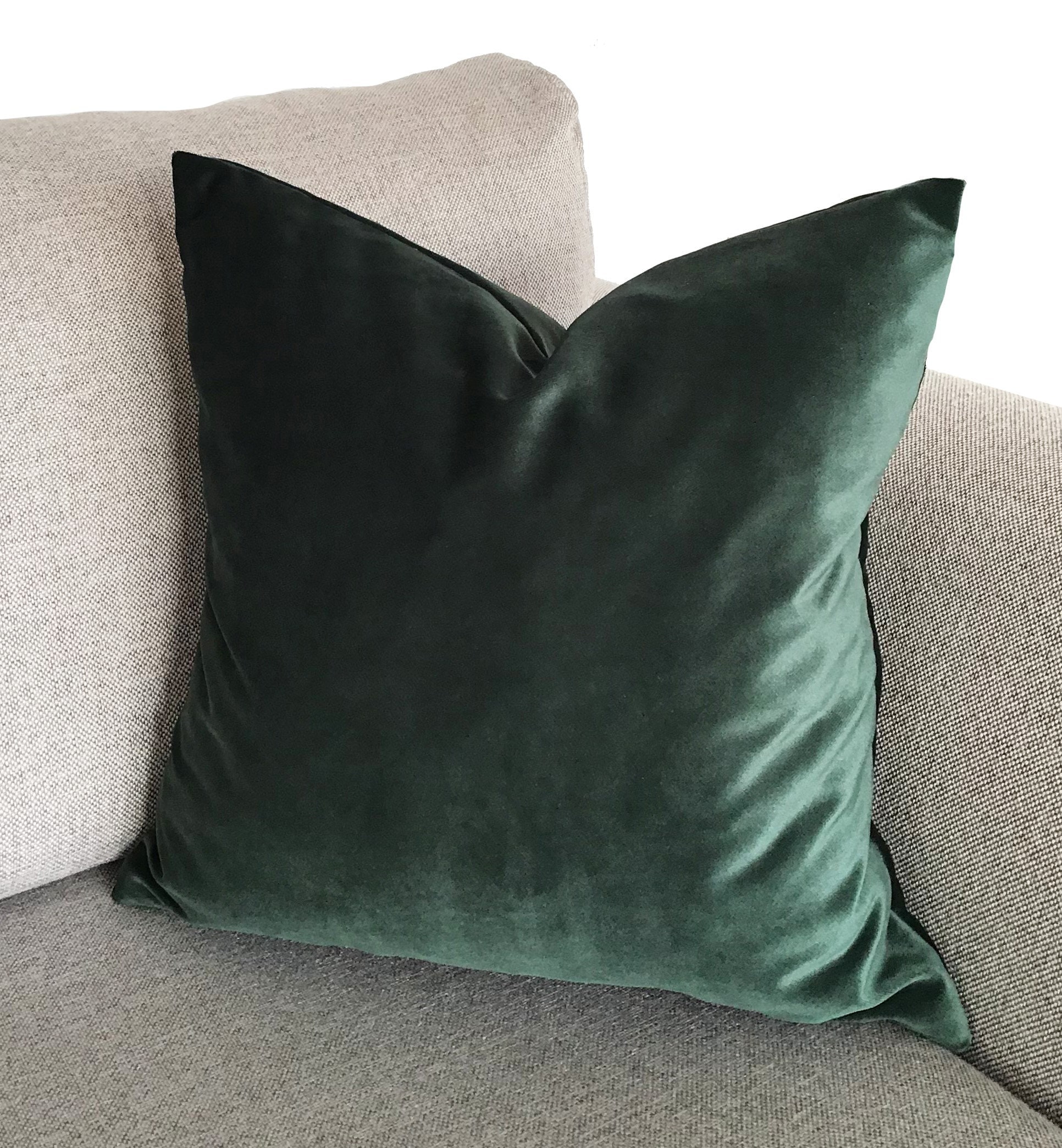 Dark Emerald Green Velvet Cushion Cover Christmas Decor Etsy