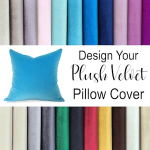 Velvet Pillow Cover, Beige, Gray, Dusty, Rose, Mauve, Pink, Ivory, Aqua, Green, Blue, Teal, Navy, Lilac, Purple Throw pillow Covers