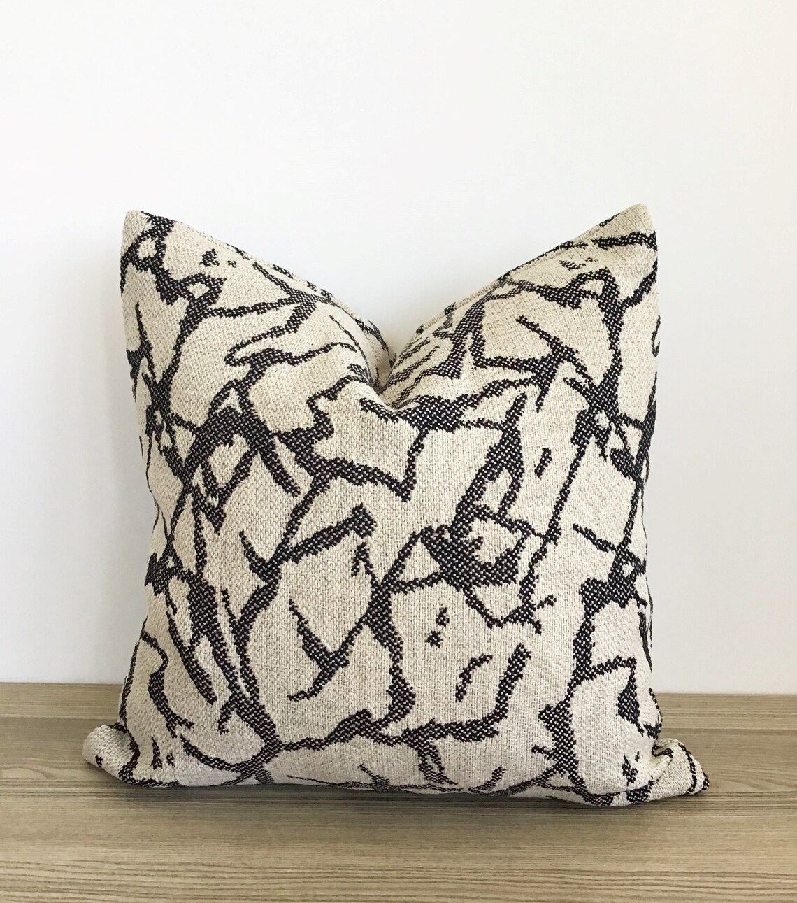Luxury Beige Black Cushion Cover Abstract Patterned Soft Etsy