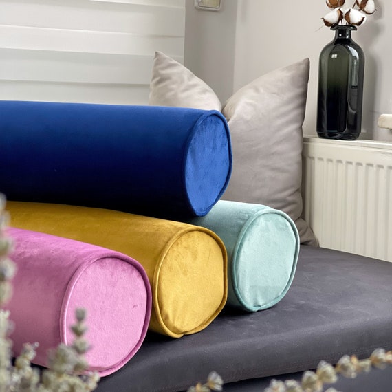 Luxury Velvet Bolster Throw Pillow Covercylindrical and Round Etsy