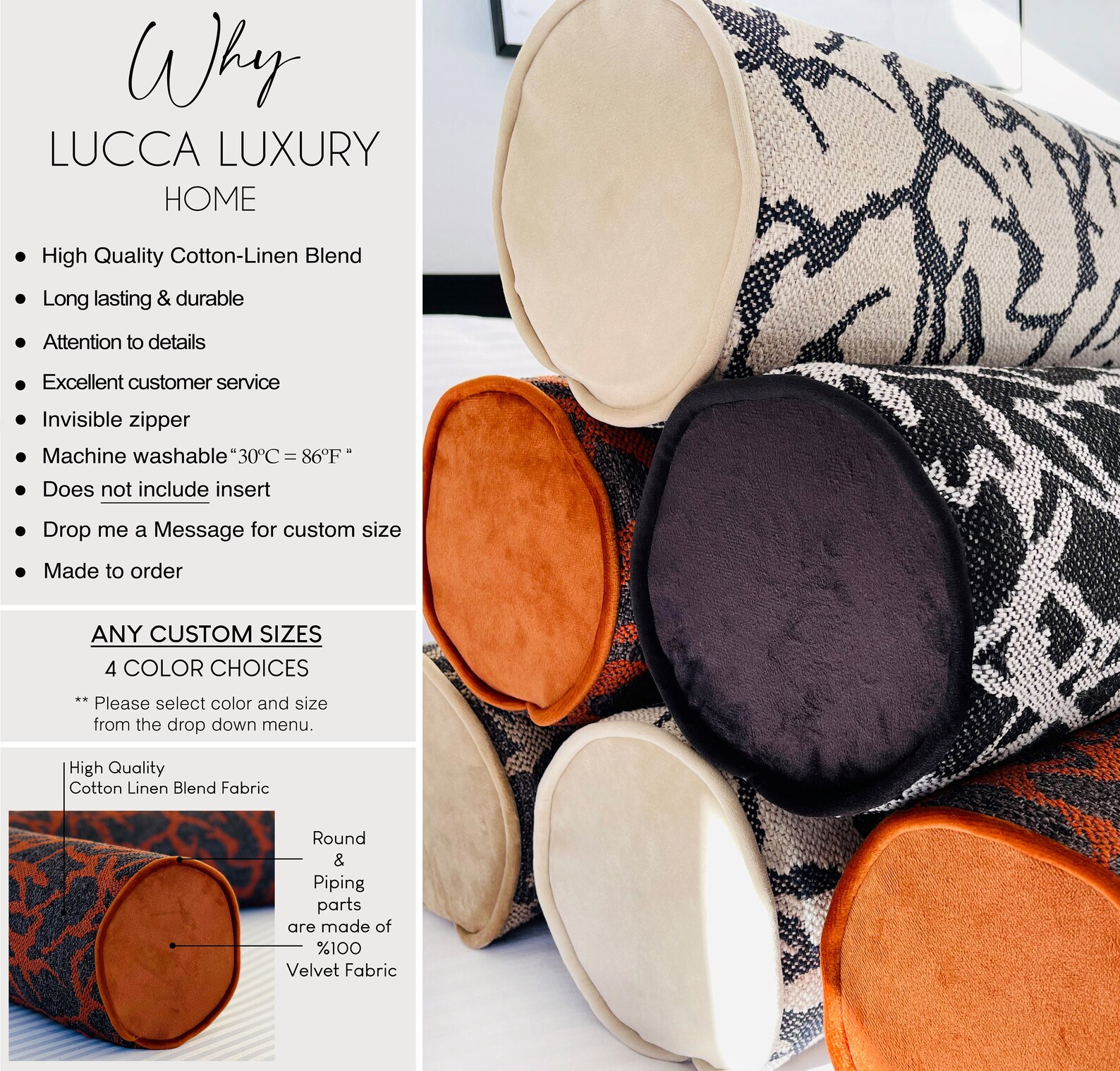 Minimalist Boho Style Long Bolster Pillow Cover bohemian Etsy