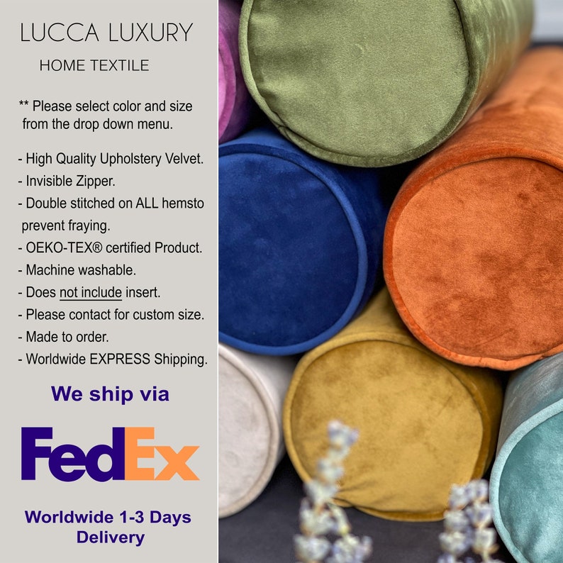 Velvet Bolster Pillow Case lumbar Bolster Pillow Cover yoga Etsy