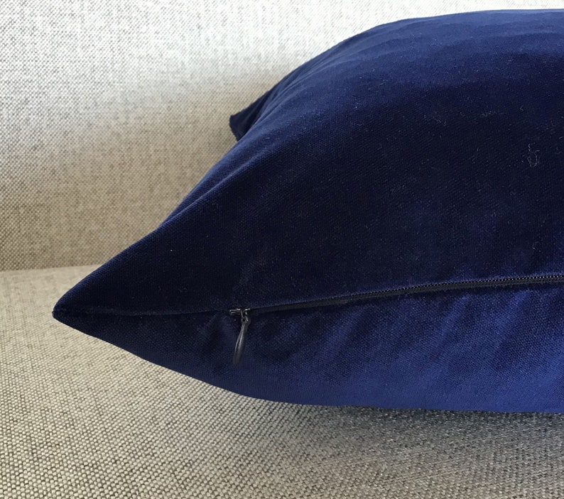 Navy Blue Velvet Cushion Cover Rich Navy Soft Velvet Pillow Etsy