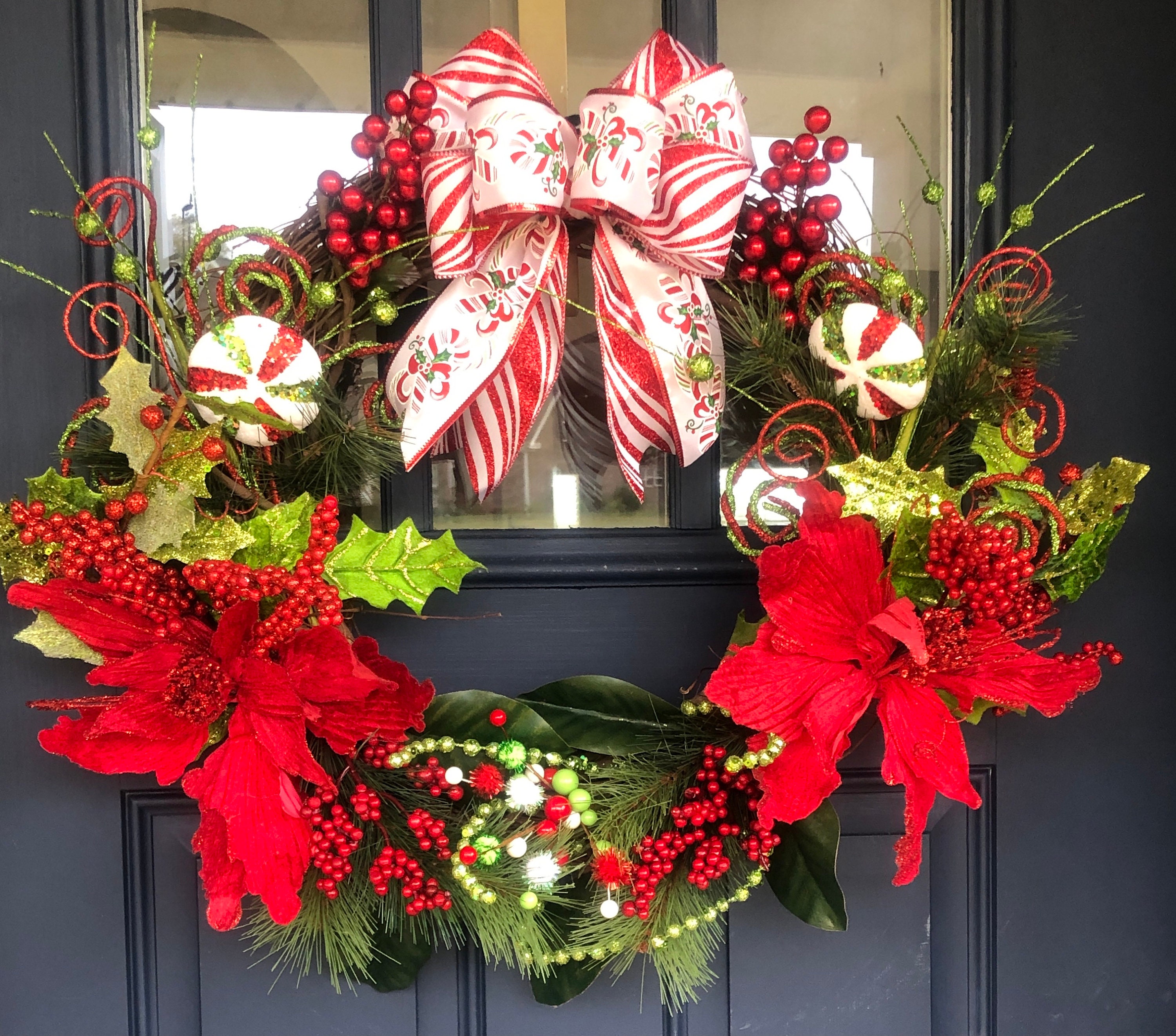 Christmas Wreath Door Hanger The Best Time of the Year Etsy