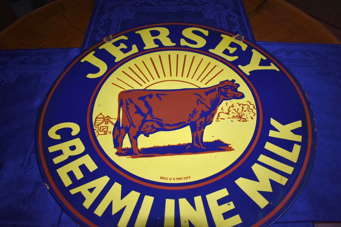 Jersey Creamline Milk 24 Double Sided Porcelain sign High Etsy