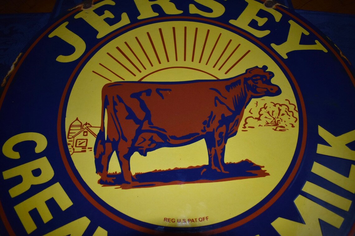Jersey Creamline Milk 24 Double Sided Porcelain sign High Etsy