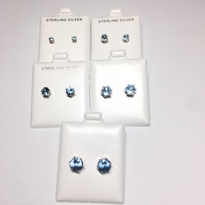 Aquamarine spinel stud earrings, March birthstone, sterling studs, spinel jewelry