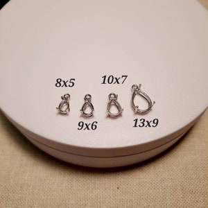 Goccia a goccia d&#39;argento sterling 8x5 - 13x9mm, resistente pre-dentellato, risultati in fusione d&#39;argento per gemme ben proporzionate,