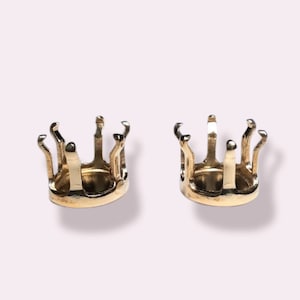 14 40 gold filled heavy duty cup and prong 8x6 oval setting, 7x5 oval, 6 prong jewelry cup, bright gold filled jewelry setting, 2 pack