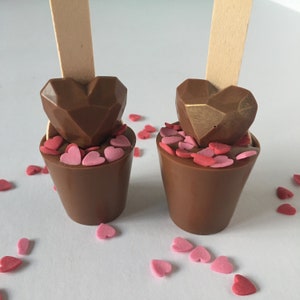 Luxury Handmade Belgian Hot Chocolate Stirrer, Hot Chocolate Spoon, Geometric Heart, Valentine’s/Mother’s Day