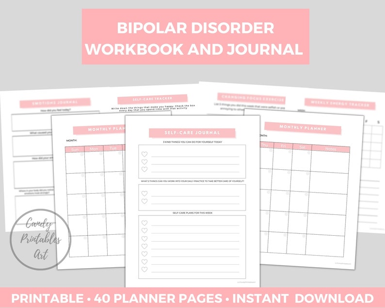 Bipolar Mood Tracker Bipolar Disorder Planner Bipolar - Etsy