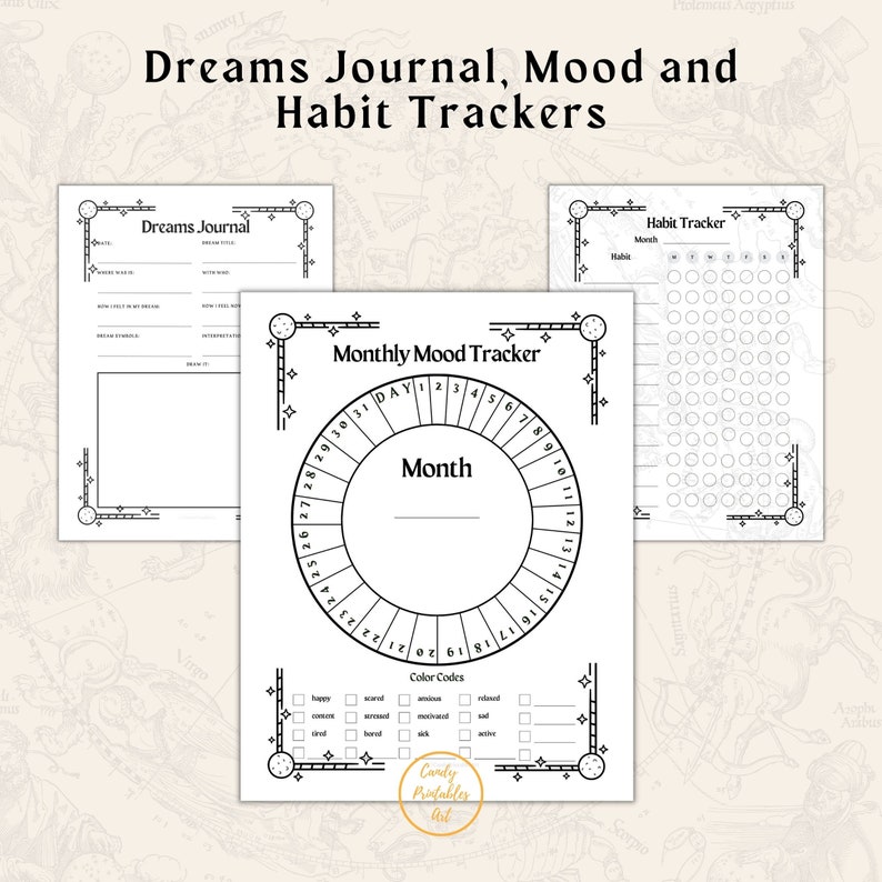 Witchy Printable Pages, Digital Book of Shadows, Printable Moon Phase Tracker, Witchcraft Grimoire, Printable Witch Planner Pages, Digital Spell Planner, Witchy Calendar, Printable Witchcraft Workbook, Digital Witchy Planner