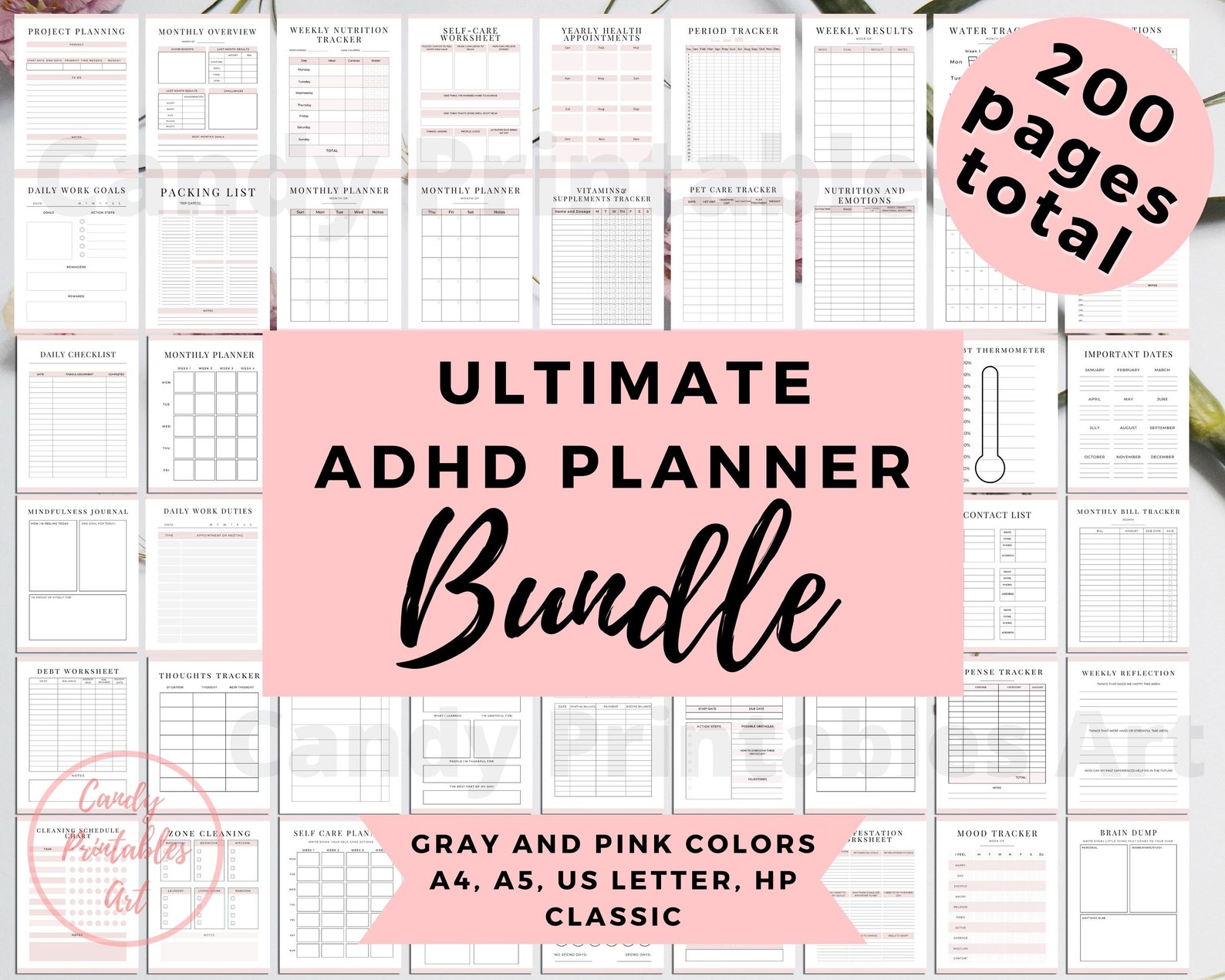 ADHD Planner Life Binder Printable Adult ADHD Organizer Etsy
