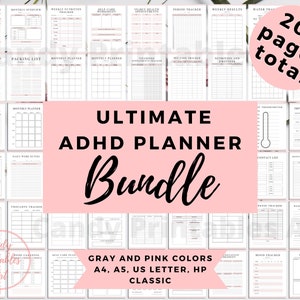 ADHD planner, Life Binder Printable, Adult ADHD Organizer, Productivity Bundle