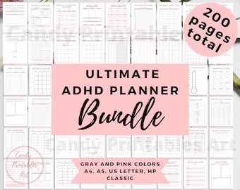 ADHD planner, Life Binder Printable, Adult ADHD Organizer, Productivity Bundle