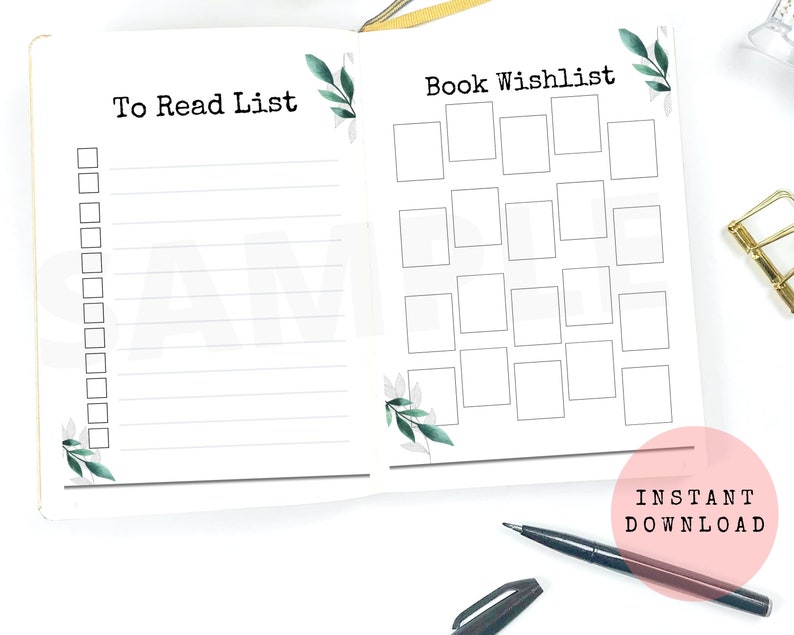Printable Reading Journal Book Reading Planner Bookshelf Etsy