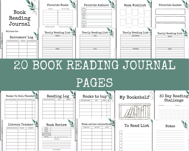 printable-reading-journal-book-reading-planner-bookshelf-etsy