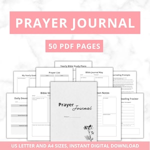 Printable Prayer Journal: Bible Study, Gratitude, Scripture (PDF)