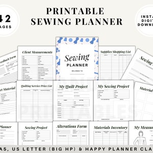 Sewing Planner Printable,  Project Journal, Quilting Organizer, Notebook, Tracker, Gift for Seamstress, Quilter