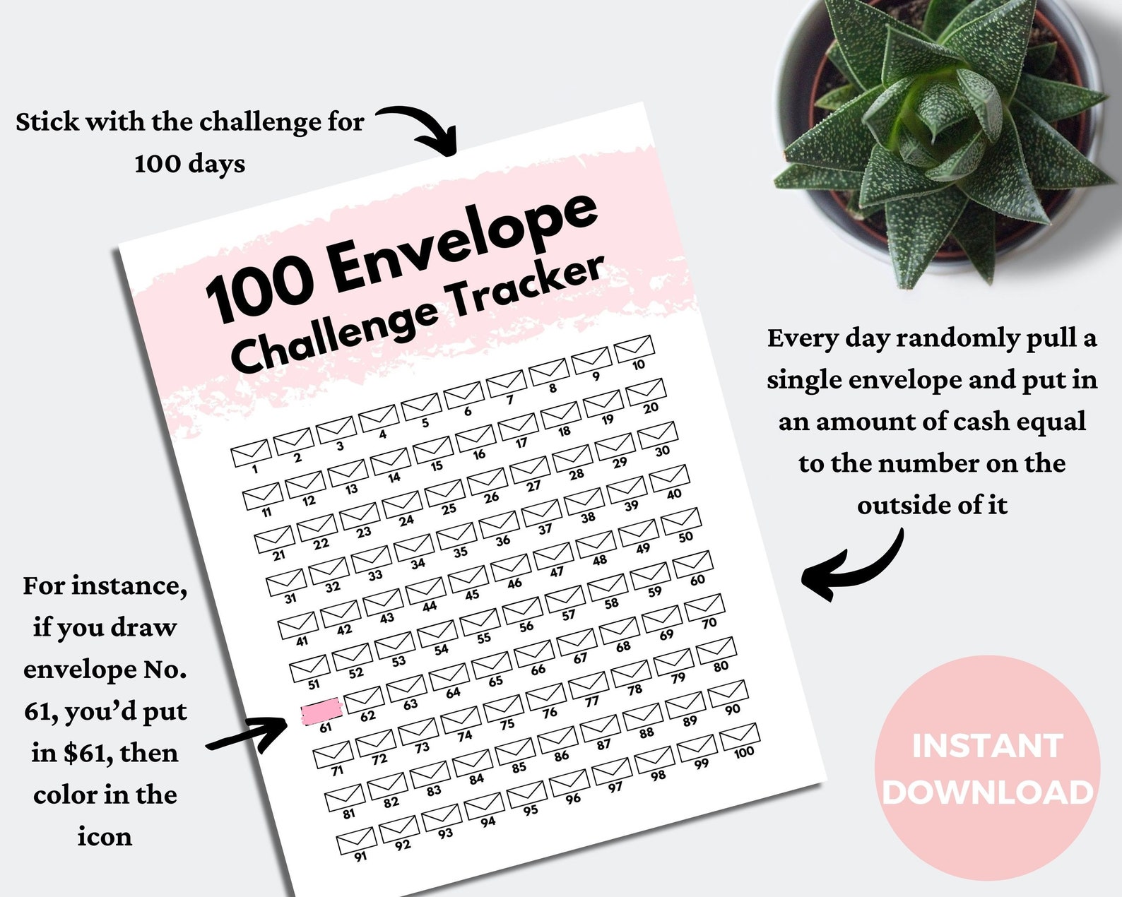 100-envelope-challenge-tracker-envelope-savings-challenge-etsy