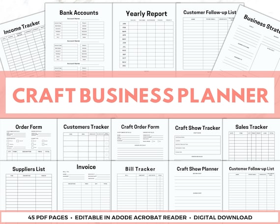 Craft Business Planner: Small Business Template (Printable Binder)