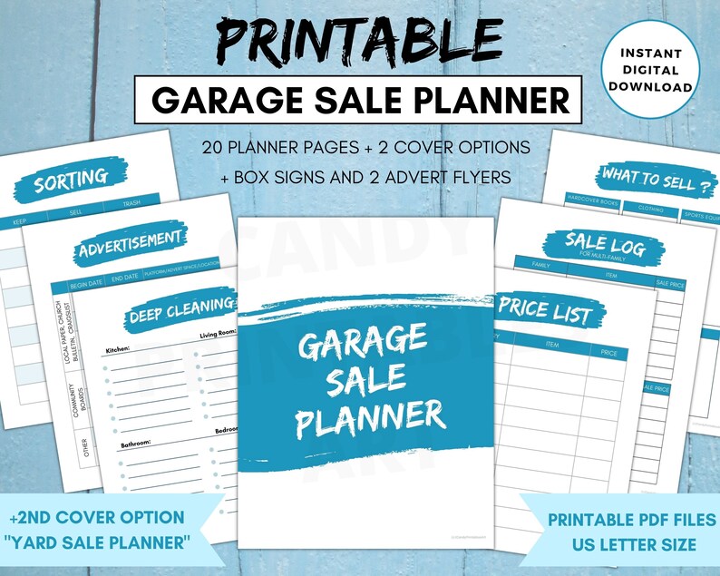 Garage Sale Planner Printable Yard Sale Kit Planner Estate Etsy