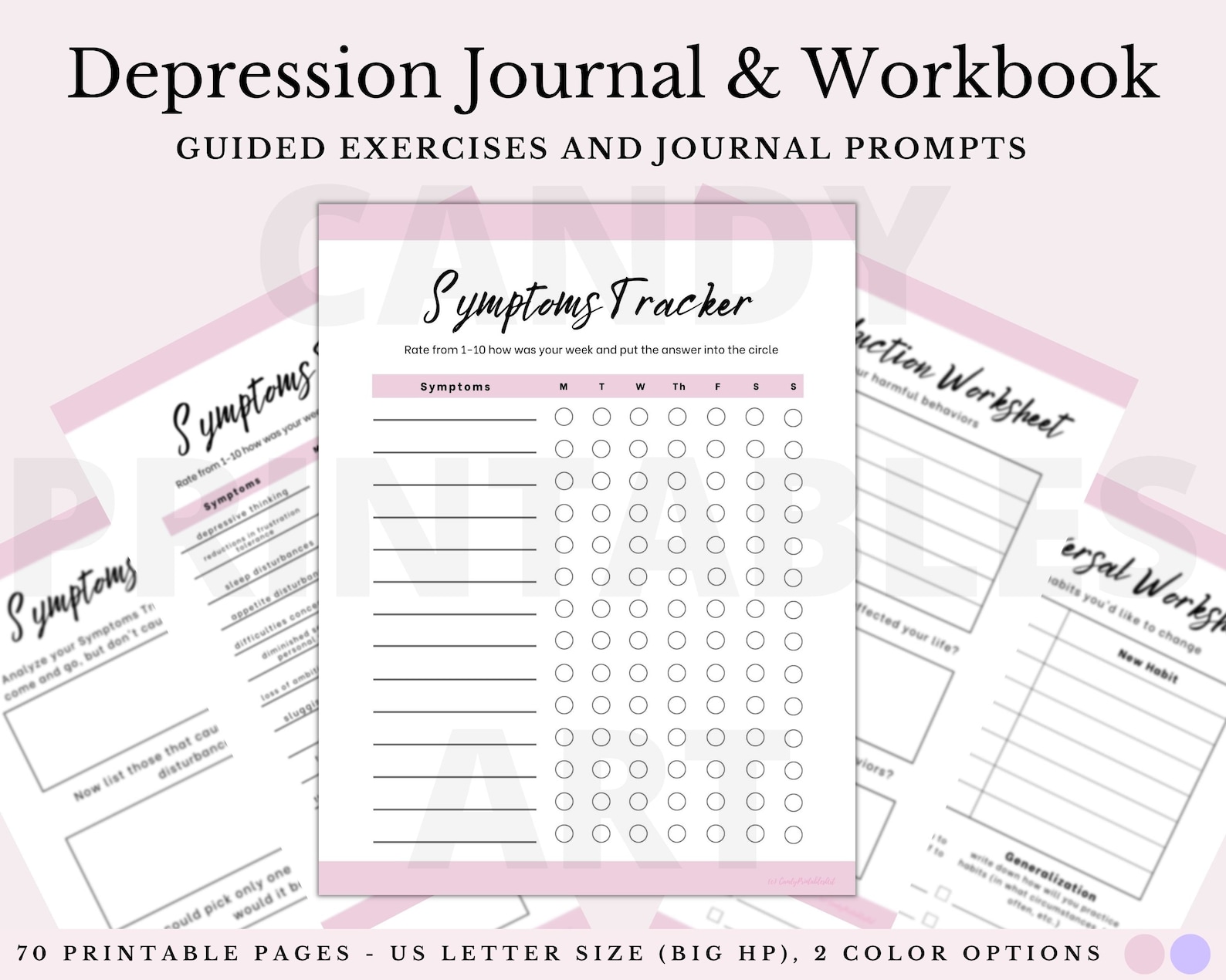 Depression Mental Health Journal Mood Tracker Therapy - Etsy